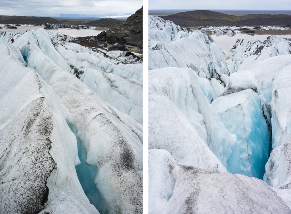 hiken op gletsjer in IJsland