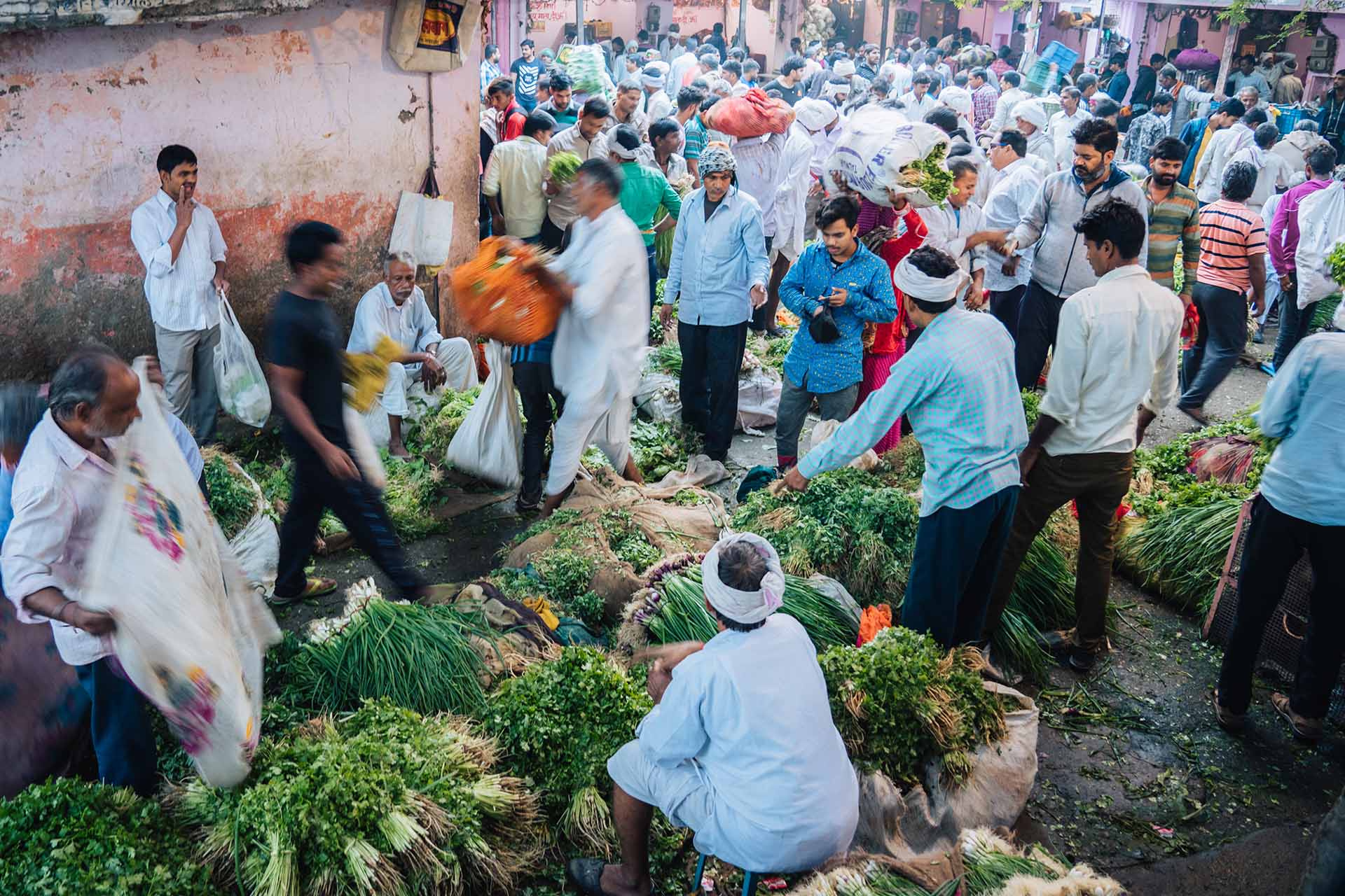 drukke markt in Jaipur, India