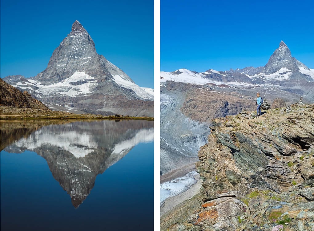 Matterhorn spiegelt in meer