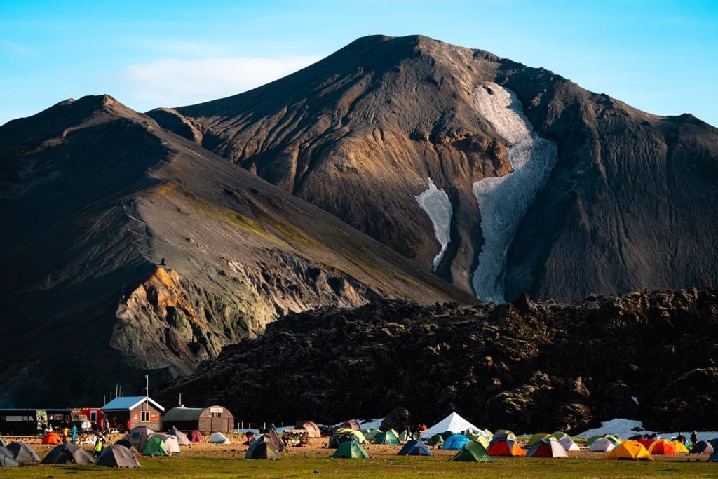 kamperen in IJsland voor de vulkanen van Landmannalaugar