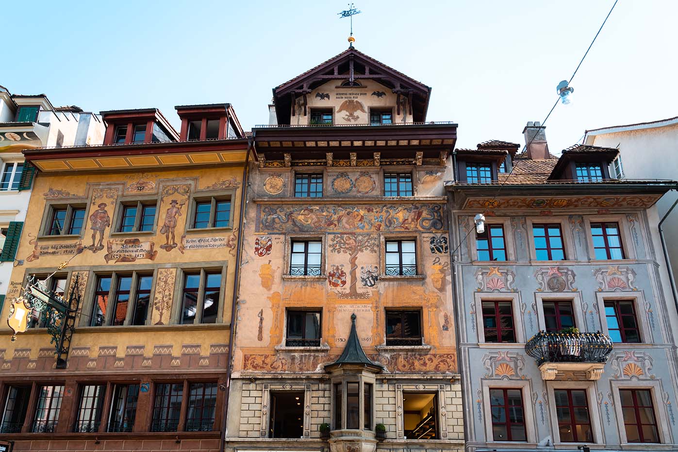 beschilderde gebouwen Luzern Zwitserland