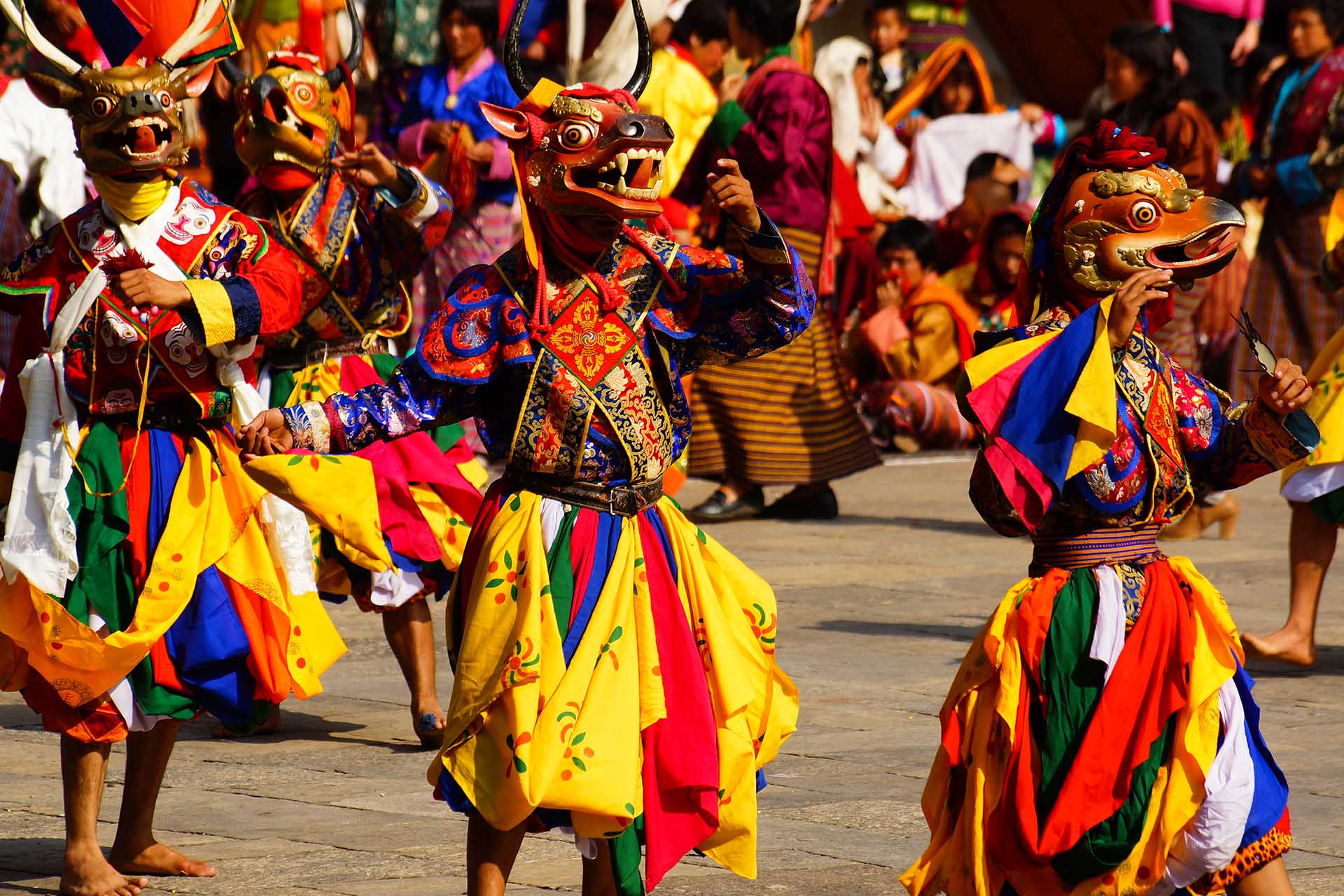 Festivals in Bhutan: traditioneel feest in de dzong van Punakha