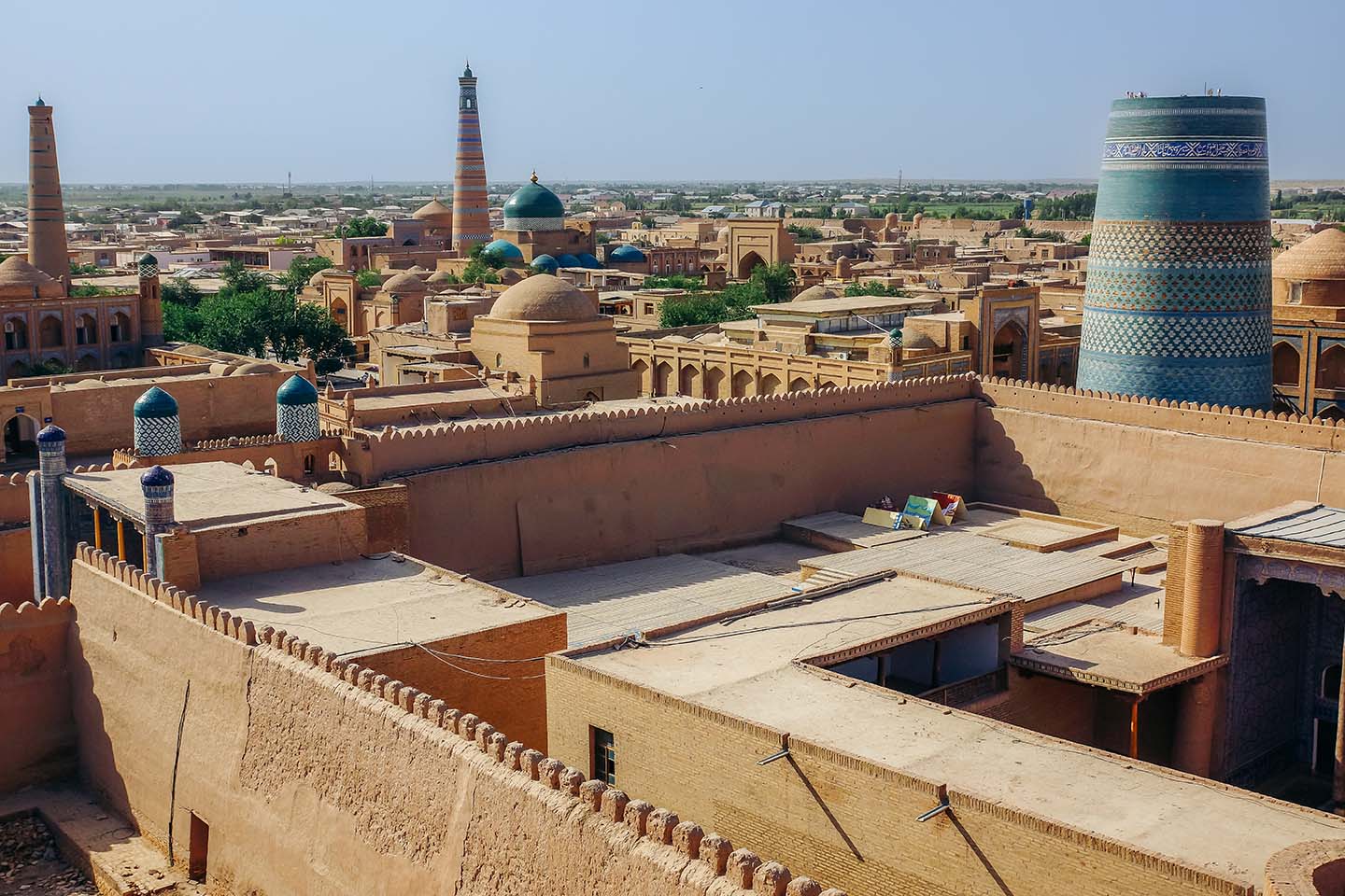 Uitzicht Khiva stadsmuur