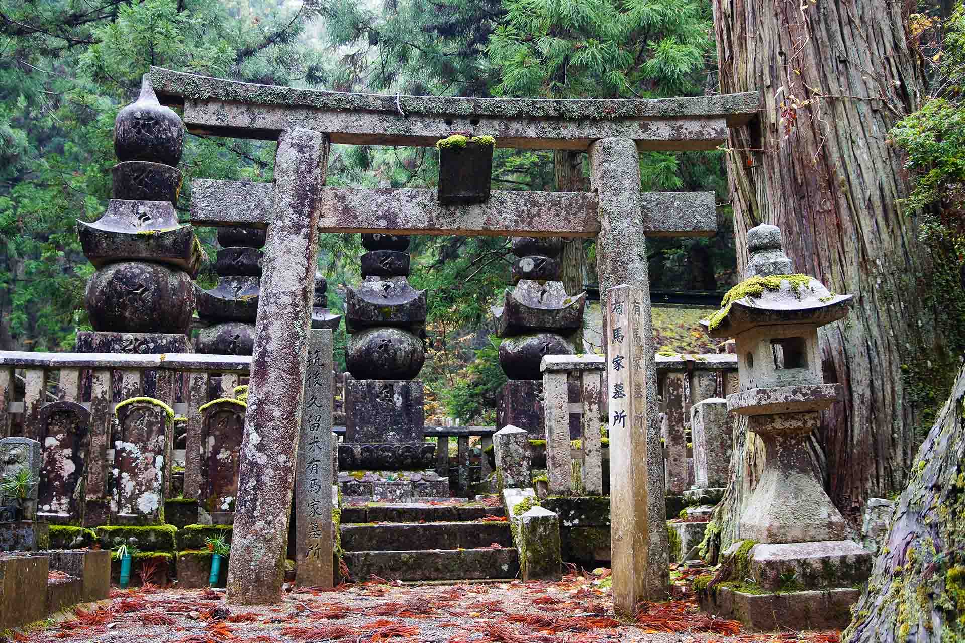 tempel in de bossen van Koyasan Japan
