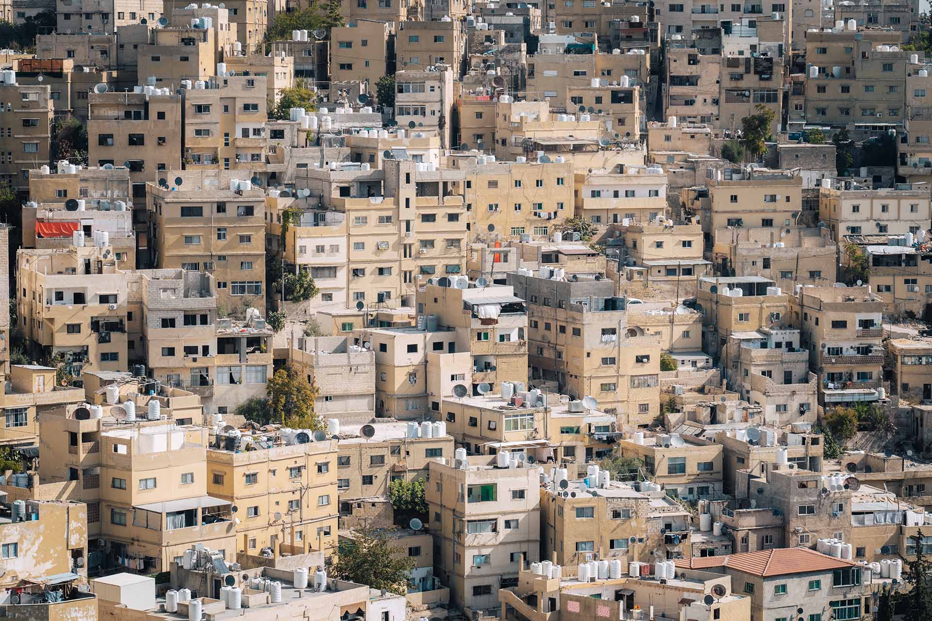 Uitzicht over de gebouwen van Amman Jordanië