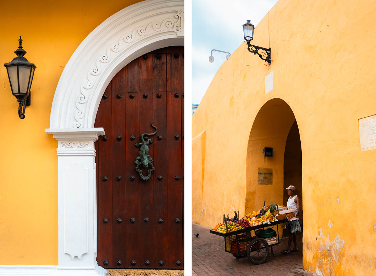 gele deuren in Cartagena
