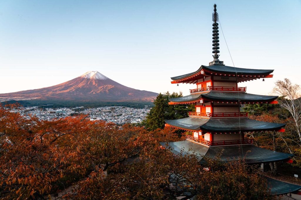 Chureito Pagoda Fuji met Mount Fuji