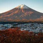 Mount Fuji bij zonsopkomst
