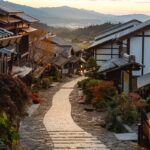 zonsondergang in postdorp Magome