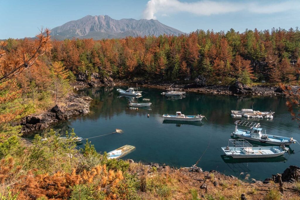 rokende vulkaan Sakurajima
