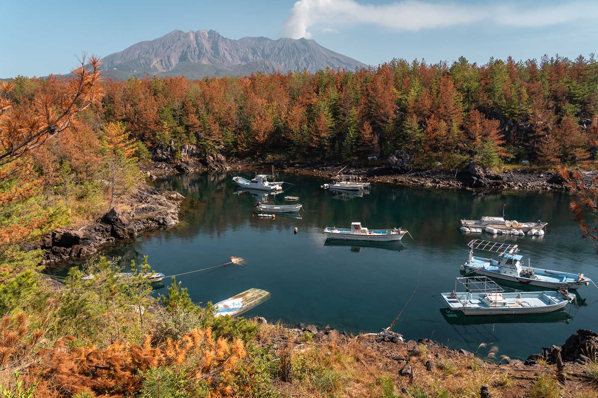 rokende vulkaan Sakurajima