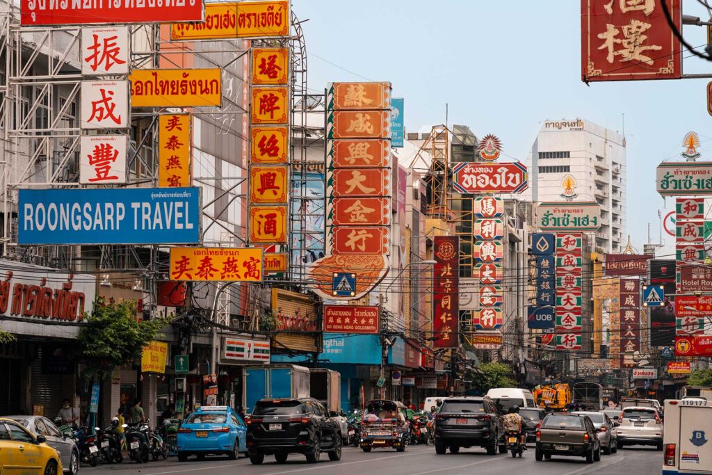 neonlichten in Chinatown Bangkok