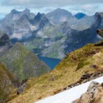 Uitzicht over Lofoten vanaf bergtop Munken